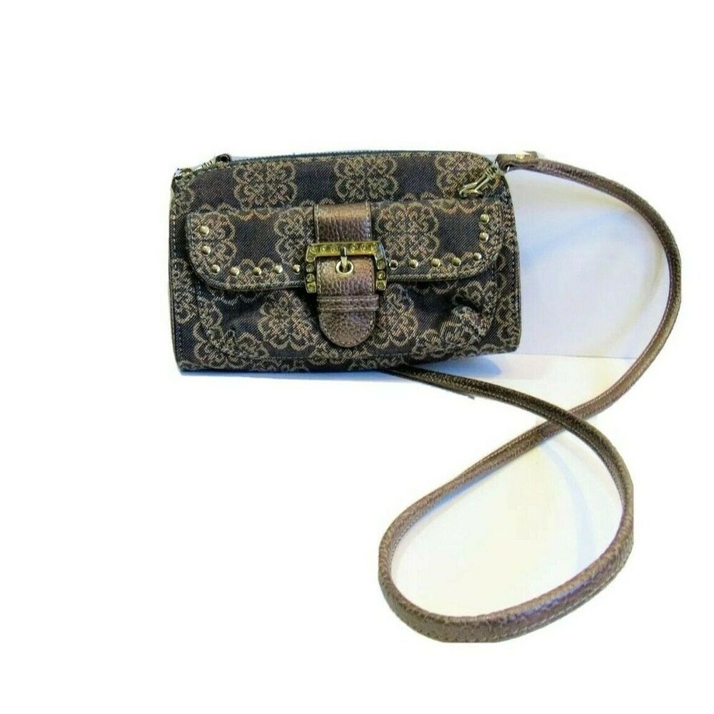 Kathy Van Zeeland Crossbody Multi Compartment Organizer Y2k Zipped Brown